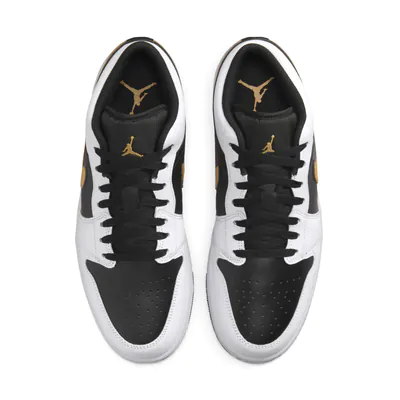 Black and gold low top jordans on sale